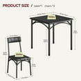 thumbnail image 6 of Homhougo 3 Piece Retro MDF Board Upholstered Chairs Dining Table and Chairs Set, Black, 6 of 7