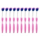 thumbnail image 4 of 10 piezas de raspador de lengua de silicona ergonómico de mango largo, cepillo limpiador de lengua, herramienta de limpieza de higiene bucal, color rosa, 4 of 14