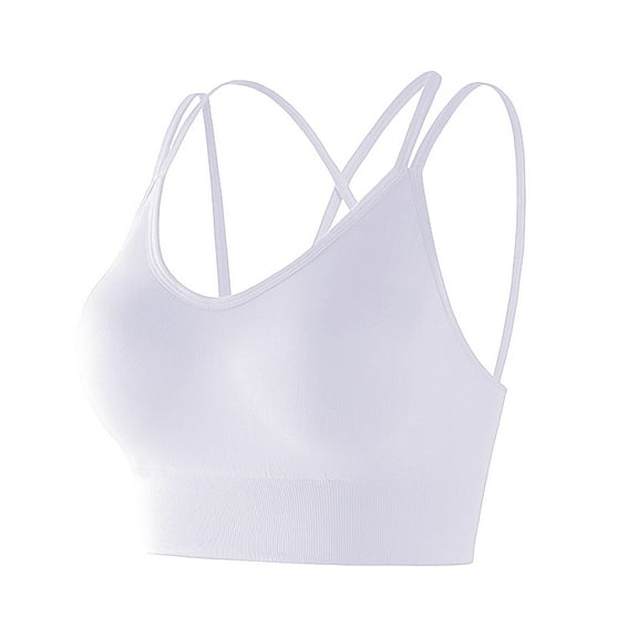 Sngxgn Women's Sports Bra, Moderate Support, High-impact Sports Bra for Women(White,XL)