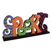 Halloween Wood Spooky Sign for Home Decor, Decorative Wooden Cutout Spooky Word Decor Freestanding Table Ornament Decor, Spooky Block Letter Centerpiece Sign Mantel Fireplace Decor (SPOOKY)