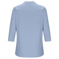 thumbnail image 6 of Cotton Linen Tops for Women 3/4 Sleeve Loose Fit Shirts Casual Button Solid Color V Neck Blouses 2026 Spring Dressy Lightweight Comfy Outfits Going Out Tops Ladies Fashion Trendy, 6 of 7