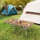 thumbnail image 2 of Costway Mesa De Camping De Aluminio, Mesa De Picnic Plegable De 2 Piezas Con Diseño Extensible, Tablero De Madera Veteada, Bolsa De Transporte, Almohadillas Antideslizantes Para Los Pies, 2 of 4