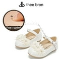 thumbnail image 4 of Girls Ballet Mary Jane Flats Toddler Kids Flower Girls Party Dress Shoes(AF308 White/12M), 4 of 5