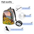thumbnail image 3 of Disketp Horse Sunflowers print Canvas Backpack Lightweight Travel Daypack Student Rucksack Laptop Backpack-, 3 of 5