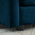 thumbnail image 5 of Blue Chenille 3 For Living Room. Mid-century Modern Design, Solid Wood Frame, Sponge, Relaxing Seating Option Room Couch. Chenille, Seat, 5 of 5