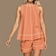 thumbnail image 2 of Conjunto de pantalones cortos para mujer, ropa informal para el día a día: camiseta sin mangas con bolsillo y pantalones cortos cómodos, conjunto transpirable para primavera-verano., 2 of 6