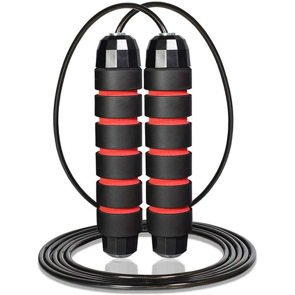 Steel Wire Adjustable Skipping Rope Speed Jump Weight Loss Gym Workout Exercise(Black Red)