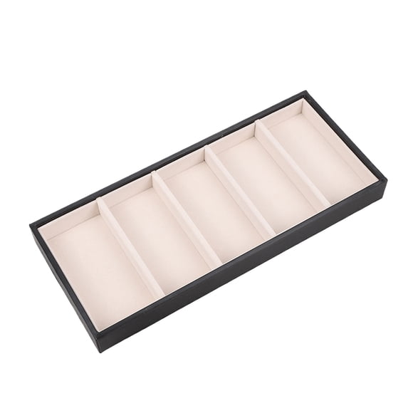 Inteprter Caja de gafas de 5 rejillas, escaparate de colección de gafas con estilo, muy adecuado para relojes personales en casa Almacenamiento y organización del hogar negro