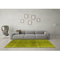 thumbnail image 3 of Ahgly Company Machine Washable Indoor Square Oriental Yellow Industrial Area Rugs, 6' Square, 3 of 4
