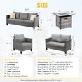 thumbnail image 6 of Ovios 5 Pieces Outdoor Patio Furniture with 30 Inch Fire Pit Table Wicker Patio Sectional Sofa with Single Chairs for Backyard Decor, 6 of 6