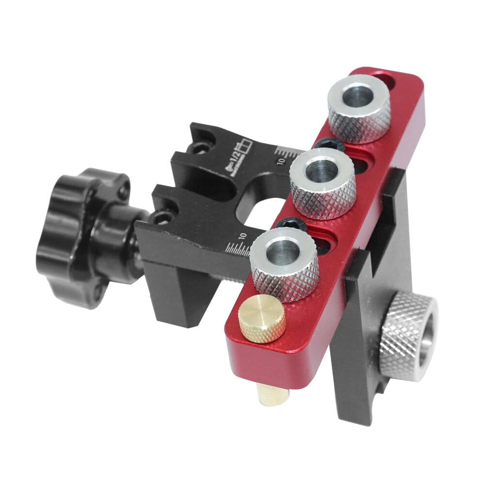3-in-1 Adjustable Doweling Jig Kit, Cabinet Hardware, Pocket Hole, and Furniture Connecting Hole Puncher Tool