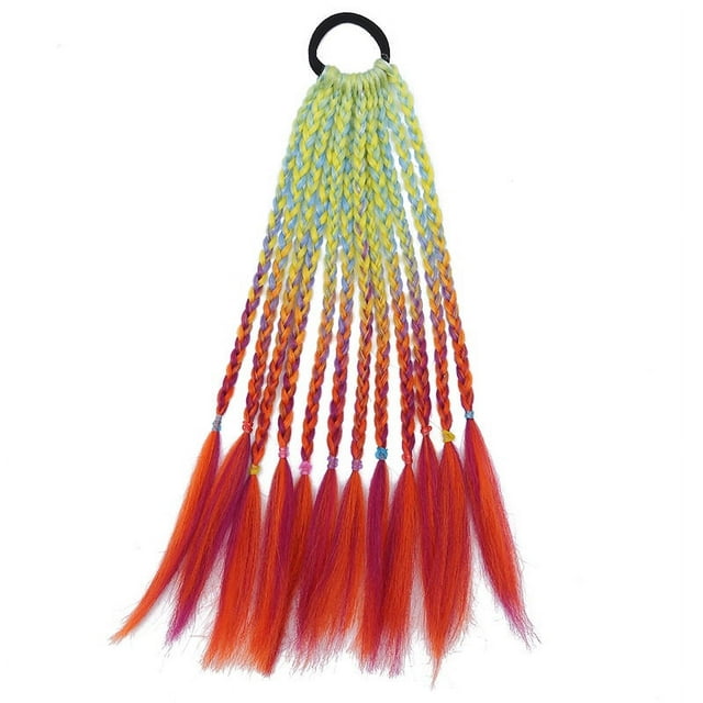 Nvzi Extensiones de cola de caballo trenzada con rastas para niños, extensiones de cabello con trenzas, pelucas, extensiones de rastas finas, pelucas, postizo sintético, A06