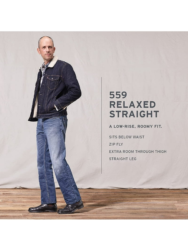 LEVI'S Mens Blue Straight Leg, Relaxed Fit Denim Jeans W34