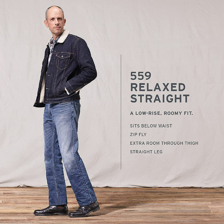 LEVI'S Mens Blue Straight Leg, Relaxed Fit Denim Jeans W34/ L30