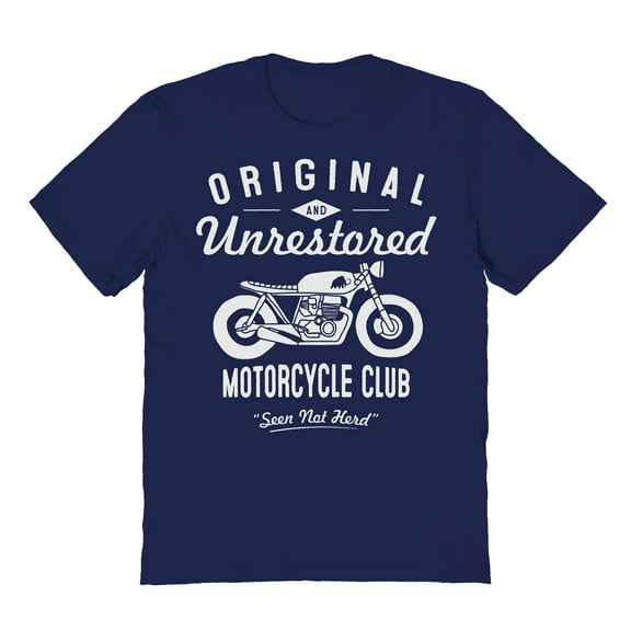 Original & Unrestored Motorcycle Club Graphic Navy Men's Cotton T-Shirt