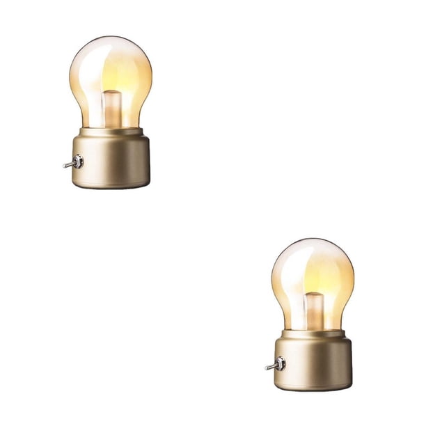 Inteprter Luz de noche Sala de estar Dormitorio Mesita de noche Bombilla decorativa DC 5V Luces USB Hogar Oficina Hotel Oro Oro 2piezas Inteprter CBP312332