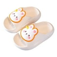 thumbnail image 4 of Yindaity Boys and Girls Slippers Comfortable Soft Sole Thick Bottom Non Slip Home Cute Cartoon Slippers (White,7-8 Years), 4 of 4