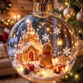 thumbnail image 4 of Clear Acrylic Christmas Snow Globe Ornament, 2D House Scene Ball Pendant for Holiday Tree Decor., 4 of 7
