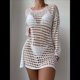 thumbnail image 3 of Vestido de Crochet de Gran Tamaño para Mujer, con Cuello y Aberturas, para Verano 2025. Talla Única, 3 of 5