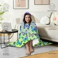 thumbnail image 4 of Wearable Blanket,Gradient Color Butterfly Pattern Hooded Wearable Flannel Blanket for Adults & Teens,Winter Poncho Shawl Wrap Cape Cozy Anti-Pill,50"x60", 4 of 5