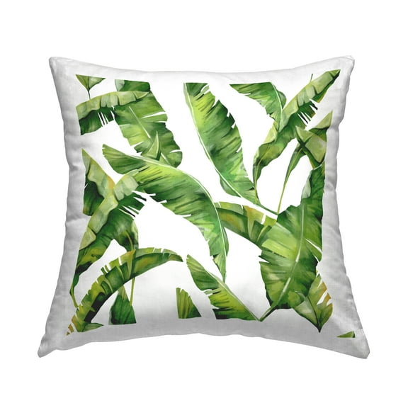 Stupell Industries Lush Green Plant Leaves Scattered Botanical Pattern Design by Daphne Polselli Throw Pillow