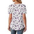 thumbnail image 4 of Gyedtr Summer Tops Going Out Tops For Women Women'S New Short Sleeve Round Neck Pullover Chest Pleated Casual Print Summer Tops For Women On6XL, 4 of 6