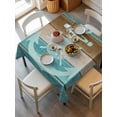 thumbnail image 6 of Blue Teal Brown Table Cloth, Anchor Nautical Coastal Ocean Wooden Waterproof Tablecloth for Square Tables, Reusable Washable Fabric Table Cover for Restaurant Kitchen Dining Tables 60"x60", 6 of 6