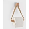 thumbnail image 2 of Portarrollos autoadhesivo Laklulu, portarrollos de baño, portarrollos de papel higiénico, cuerda de madera, aro rústico para toallas, 2 of 5