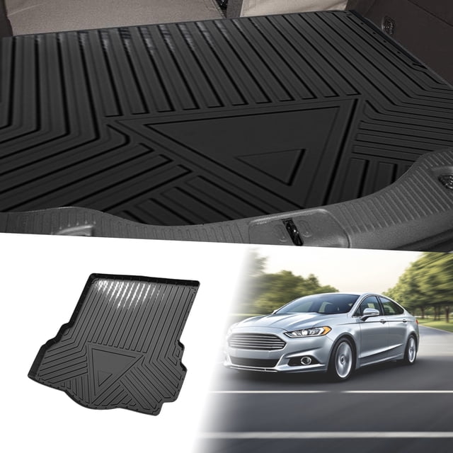 Unique Bargains Flat Face Cargo Liner Rear Trunk Mat Trunk Cargo Luggage Boot Tray Mat Stripes and Triangles Pattern for Ford Fusion 2013-2020 Anti-Slip