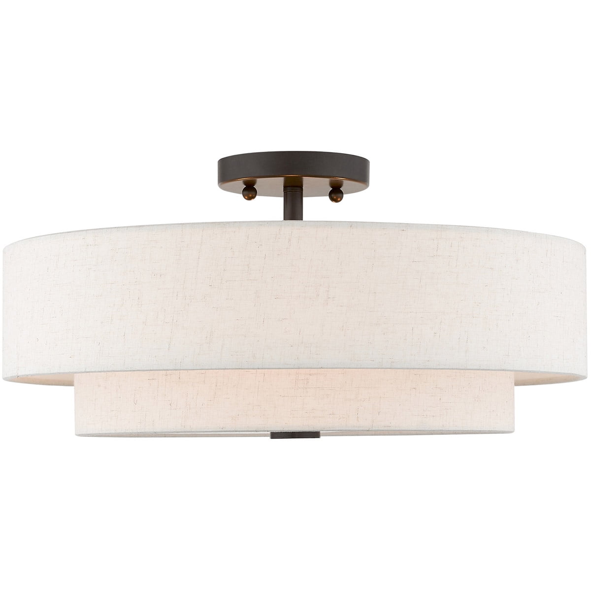 4 Light English Bronze Ceiling Light fixture with Steel base material