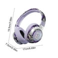 thumbnail image 3 of LACKUST Wireless Over-Ear Headphones Bluetooth 5.4 - Purple Graffiti Design, Foldable, Low Latency, Long Battery - for Gaming & Sports, 3 of 6