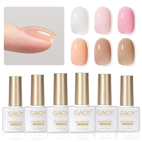 Set de gel constructor GAOY 6 colores para uñas de 7,3 ml Soak Off