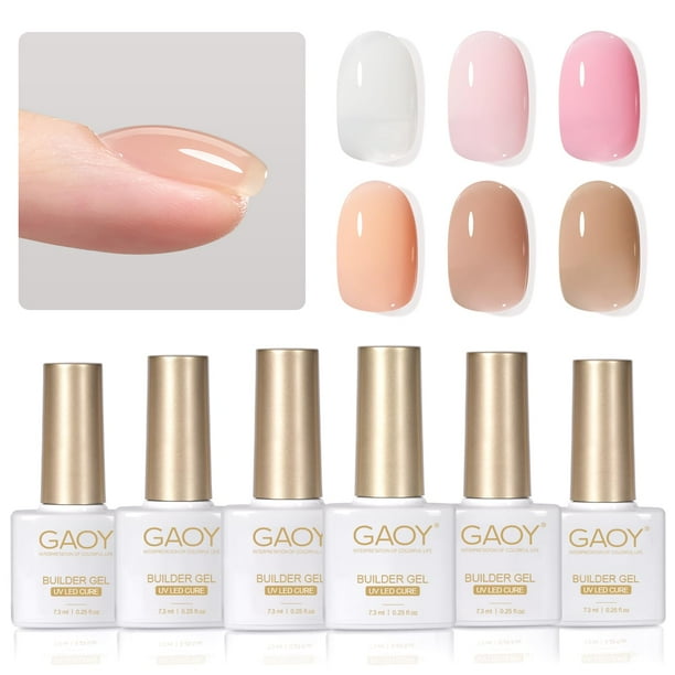 Set de gel constructor GAOY 6 colores para uñas de 7,3 ml Soak Off