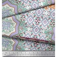 thumbnail image 2 of Soimoi Poly Georgette Fabric Check & Mandala Patchwork Print Fabric by the Yard 52 Inch Wide, 2 of 3