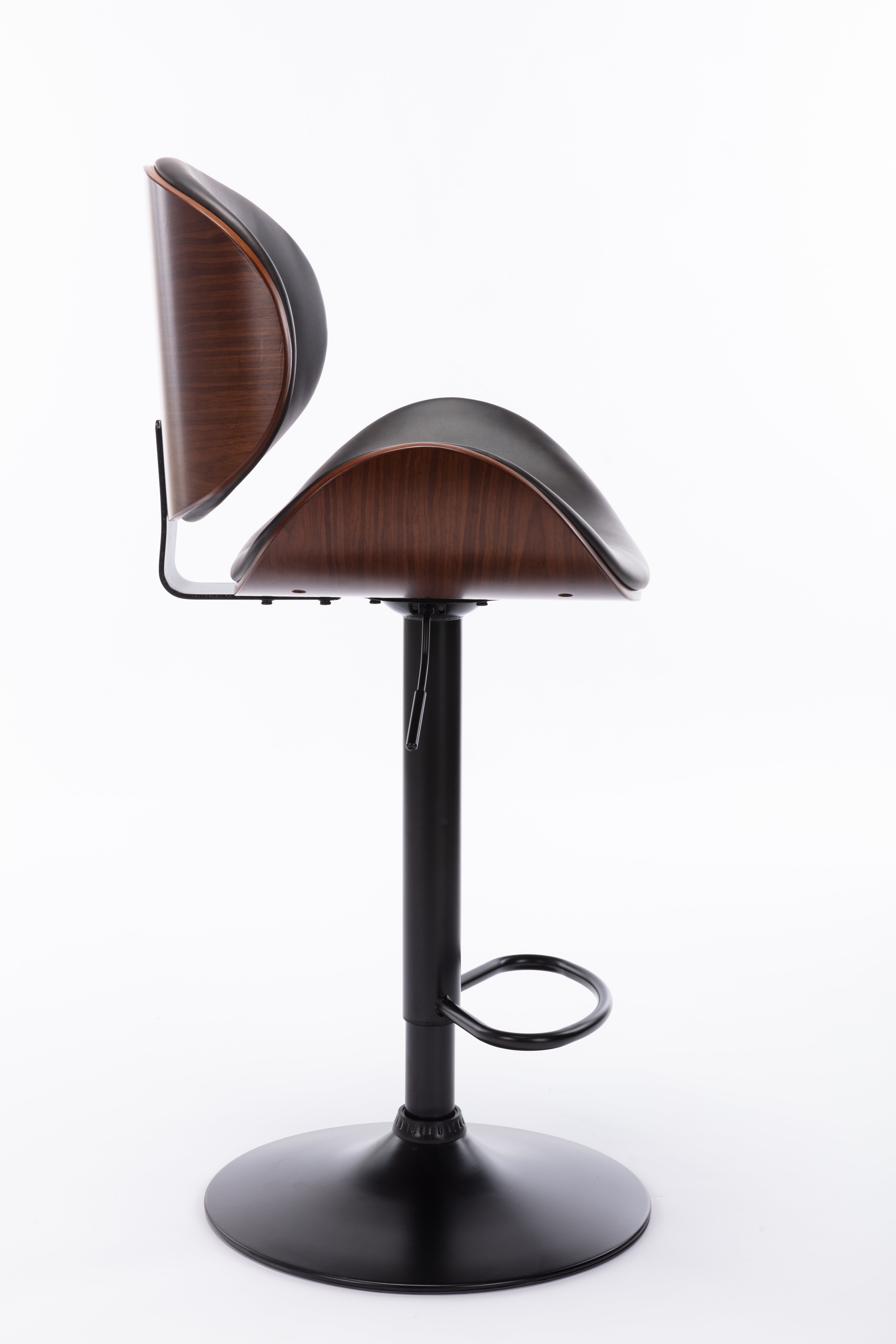 Private Jungle Modern Adjustable Height Leather Modern Barstools with Back Leather Seat Extremely Comfy Bar Stool 1 Piece,Black&Walnut Private Jungle Modern Adjustable Height Leather Modern Barstools with Back Leather Seat Extremely Comfy Bar Stool 1 Piece,Black&Walnut
