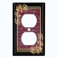 thumbnail image 2 of Metal Light Switch Plate Cover Victorian Floral Scripture Damask Frame Purple FRA082, 2 of 13