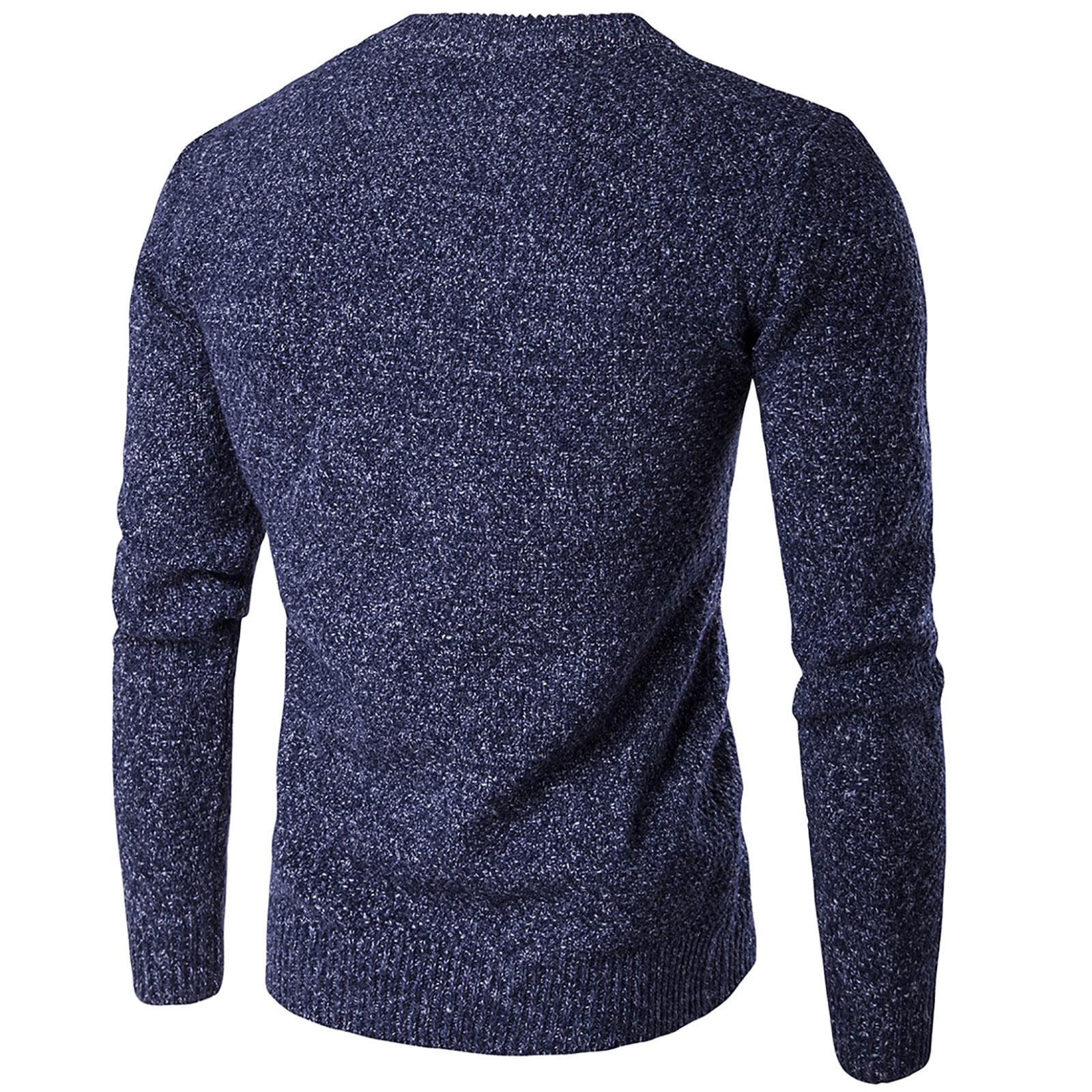 Autumn Men's Round Neck Sweater Solid Color Thick Line Thick Warm ...