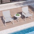 thumbnail image 6 of JAMFLY 3 Pieces Patio Bistro Set, Outdoor Small Patio Furniture Set with 2 Chairs and Table, Sturdy & Comfortable Patio Furniture Set for Balcony, Porch, Yard, Garden, White, 6 of 7