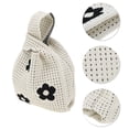 thumbnail image 3 of Unique Bargains 1 Pc Knitted Wrist Bag Openwork Flower Gift Bag Beige, 3 of 5