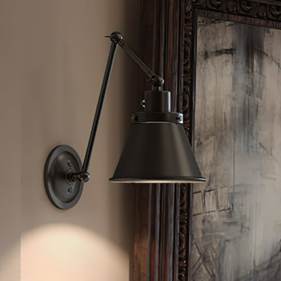 Luxury Traditional Indoor Wall Sconce, 14.375''H x 8.25''W, with Modern Farmhouse Style Elements, Colonial Design, Midnight Black Finish and Black, UHP3321