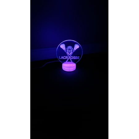 Lacrosse 3D Night Light Multi Color Changing Illusion Lamp For Children Kids Girls Boys Sport Fan Gift Christmas Birthday Best (Best Of The Best 2019 La Crosse)