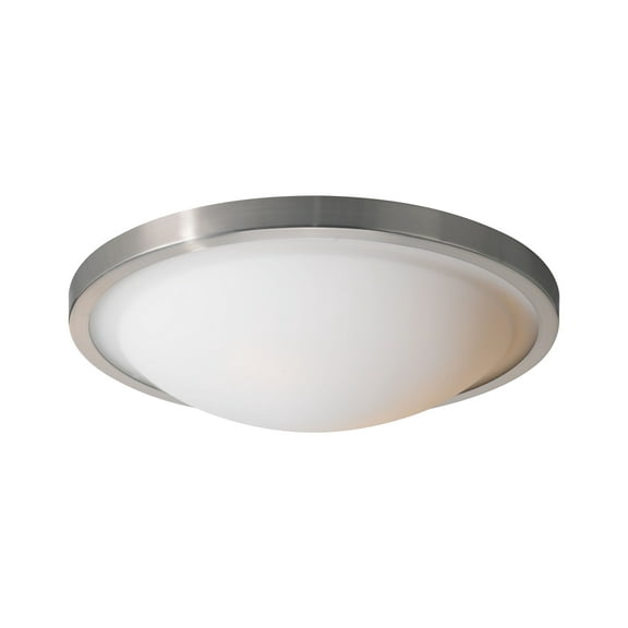 Woodbridge Lighting Cosmo 2-Light Glass Flush-Mount in Satin Nickel