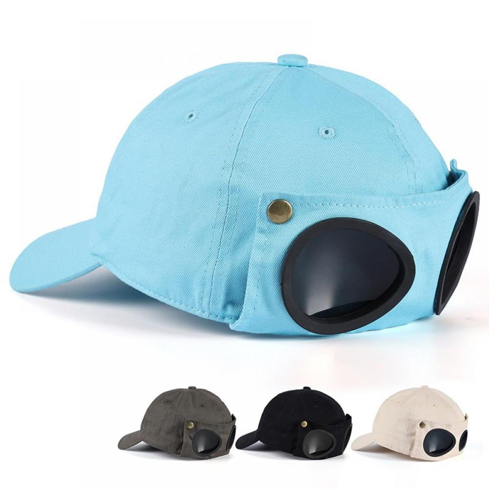 Retro Aviator Hat Glasses Peaked Cap 