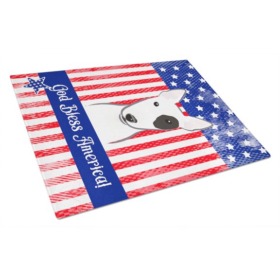 Caroline's Treasures Bull Terrier Glass Cutting Board Large