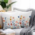 thumbnail image 2 of Throw Pillow Covers 20x20 Inch Set of 2, Spring Floral Waterproof Outdoor Pillow Covers, Watercolor Elegant Summer Botanical Decorative Cushion Pillowcases for Couch, Sofa, Bed, Garden, Patio, 2 of 9
