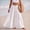 White, variant on IUYRTFE Women Cotton Linen Smocked Waist Maxi Skirt with Belt Solid Color Flowy Long Beach Skirt