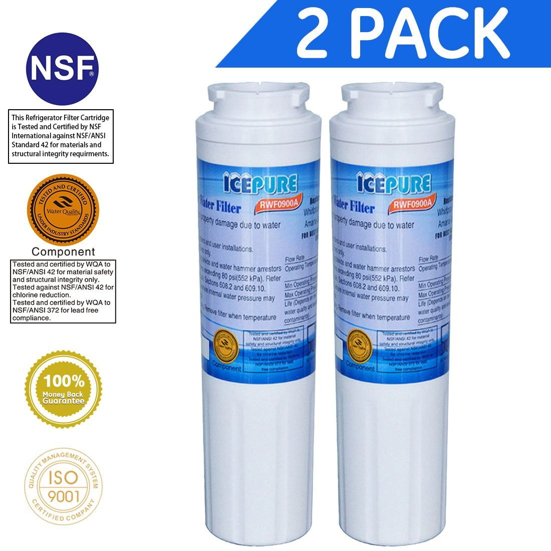 UKF8001AXX, Compatible with Maytag UKF8001 2 pack Refrigerator Water Filter 