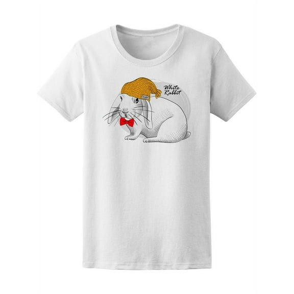 Bunny Rabbit With Yellow Hat T-Shirt Women -Image by Shutterstock, Female Large