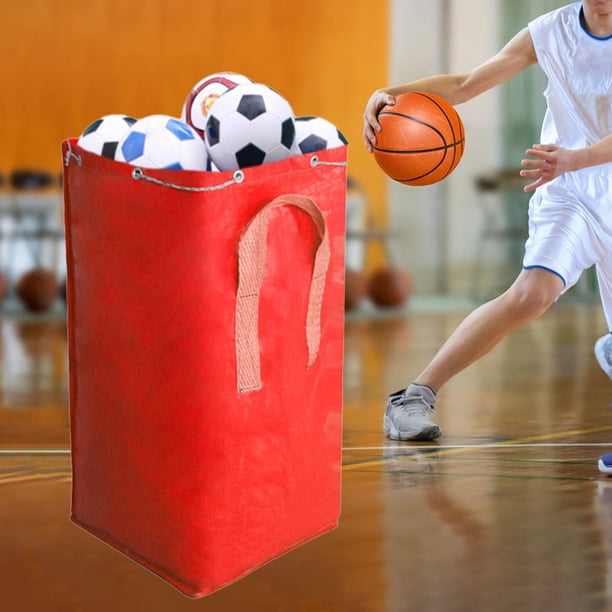 Bolsa para Balones Deportivos, Bolsa de Transporte de Gran Capacidad, Organizador Portátil, Bolsa con Cordón para Fútbol de Interior, Voleibol, Balonc Rojo