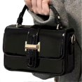 thumbnail image 1 of Women Small Texture Shoulder Bag Minority Versatile Hand Bag Fashion Glossy Portable Bag Black Free Size, 1 of 5